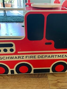 Vintage FAO Schwarz Wooden Fire Department Toy Truck
